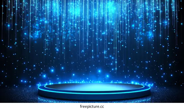 Blue Sparkling Stage Background