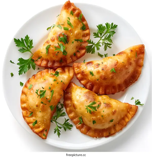 Delicious Empanadas with Parsley Garnish