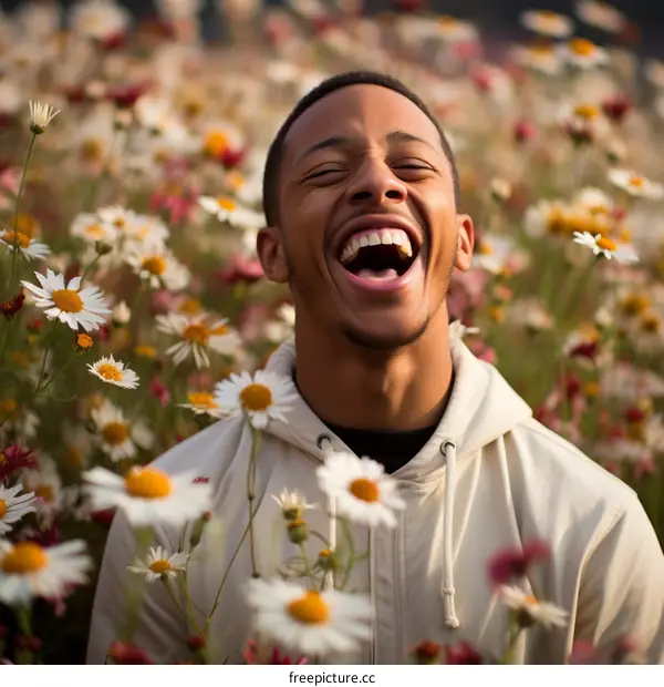 Laughing in the Field of Flowers
