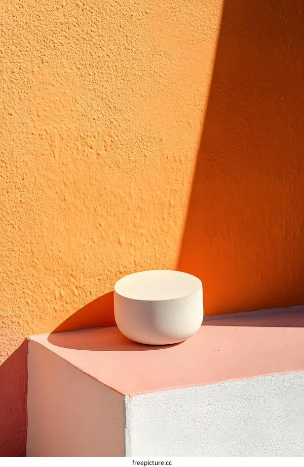 Minimalist Product Display With Orange and Pink Walls