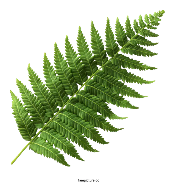 [Transparent Background PNG]Closeup of a Vibrant Fern Leaf