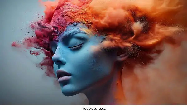 Colorful Artistic Portrait of a Woman