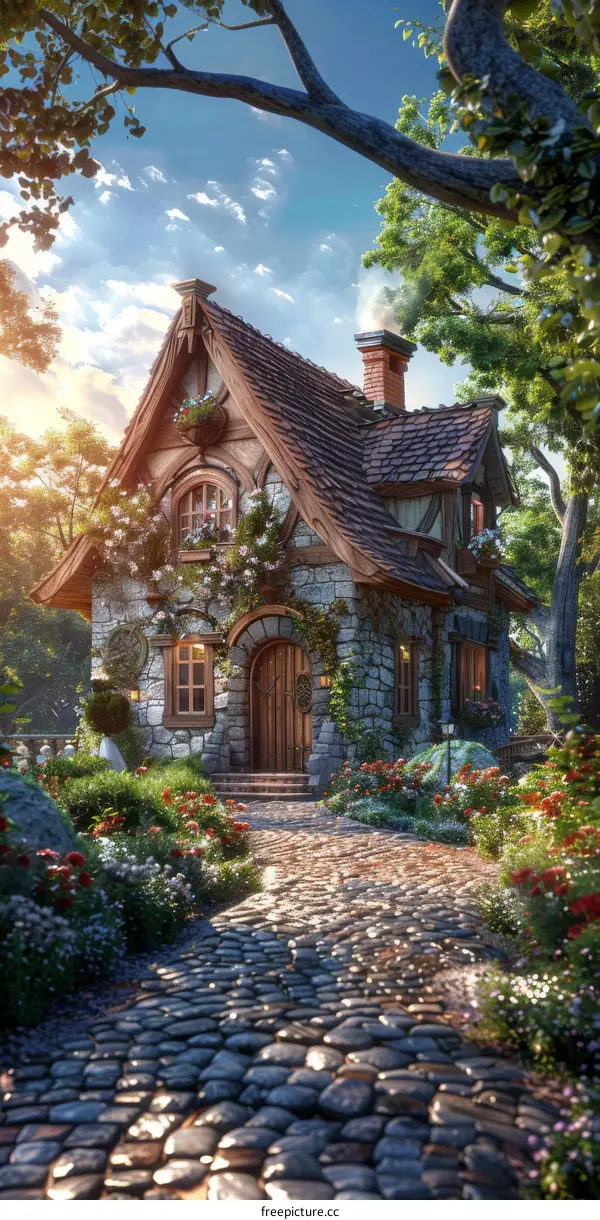 Enchanted Cottage in a Lush Forest