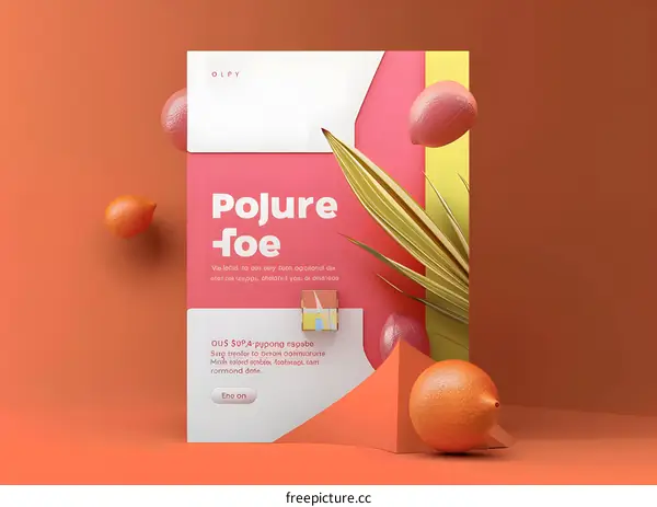 Orange and Lemon Graphic Design Illustration