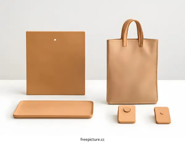 Set of Brown Felt Products for Home Decor