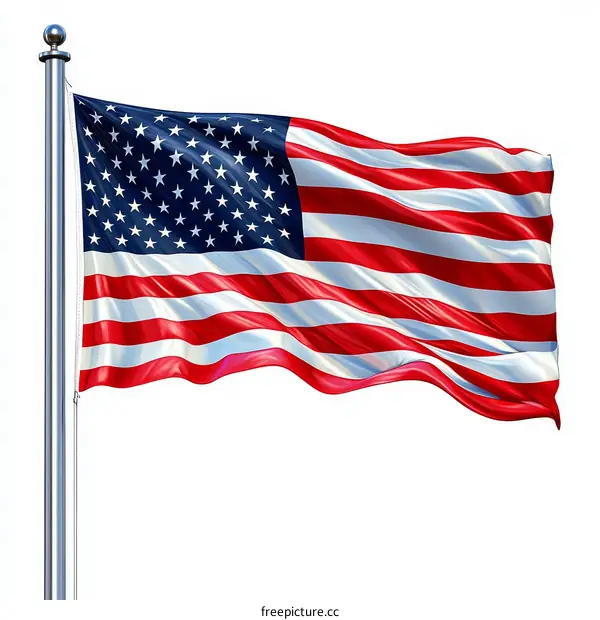 American Flag Waving in the Wind