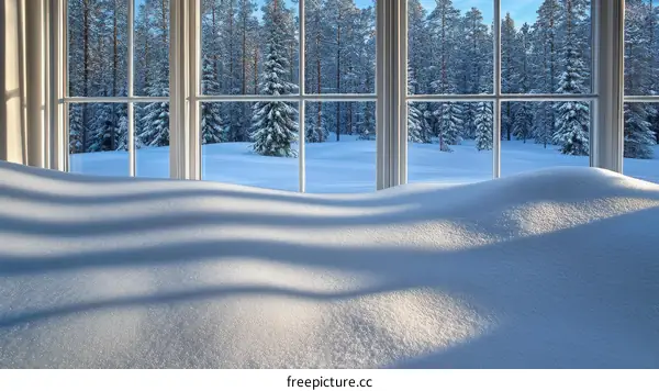 Winter Wonderland Through a Large Window