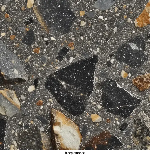 Black and grey pebbles and rocks background