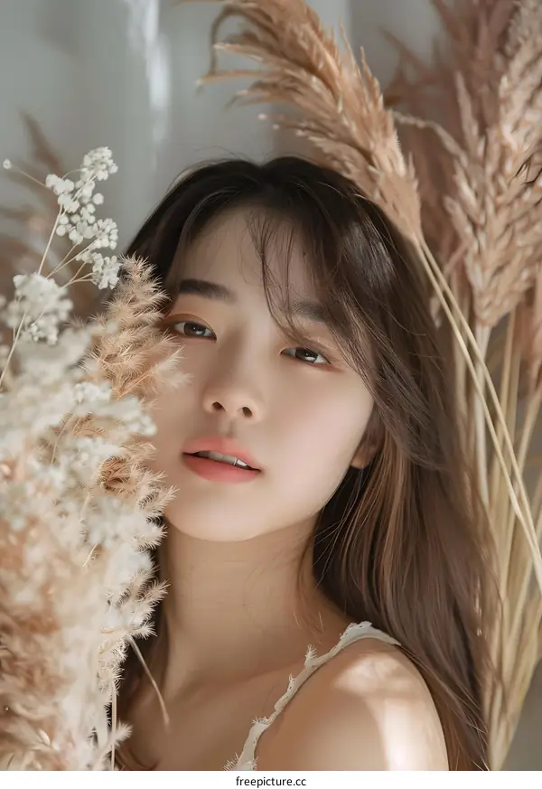 Portrait of a Young Woman with Flowers