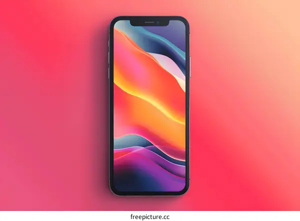Abstract Phone Wallpaper With Colorful Waves