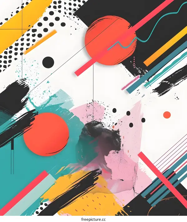 Abstract Geometric Shapes and Patterns with Bright Colors