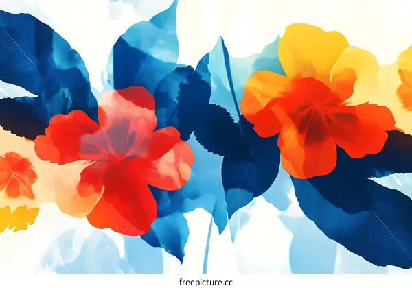 Abstract Floral Design with Vibrant Colors