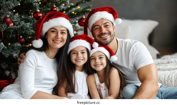 Happy Family Christmas Portrait
