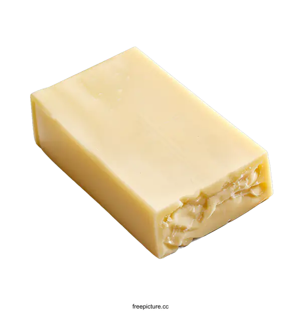 [Transparent Background PNG]Close-up of a block of cheddar cheese