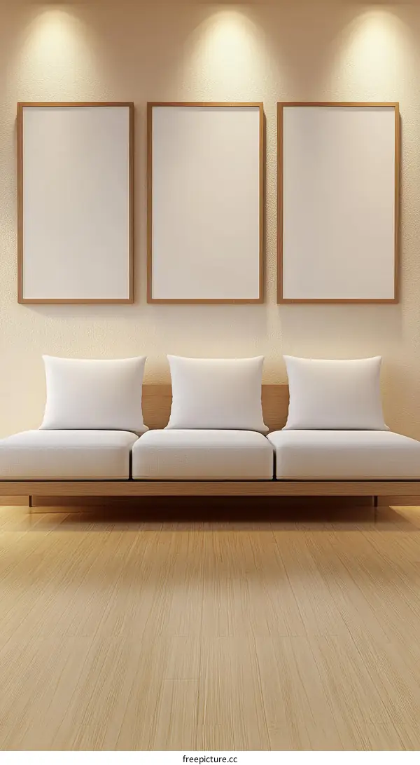 Modern Minimalist Living Room Interior Design Mockup