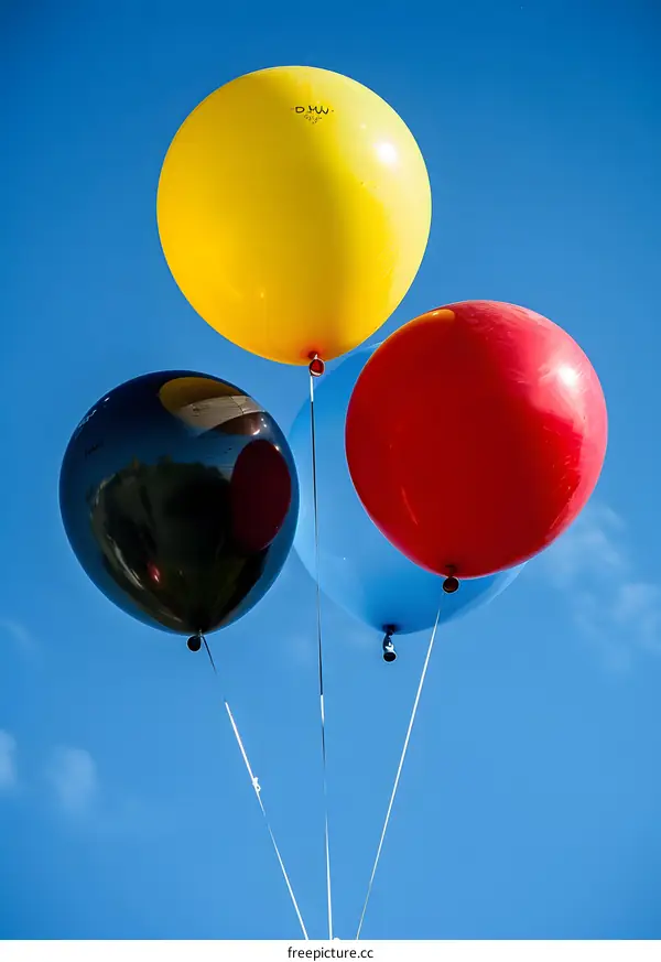 Colorful Balloons Against a Blue Sky
