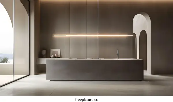 Minimalist Modern Kitchen Interior Design With Archways