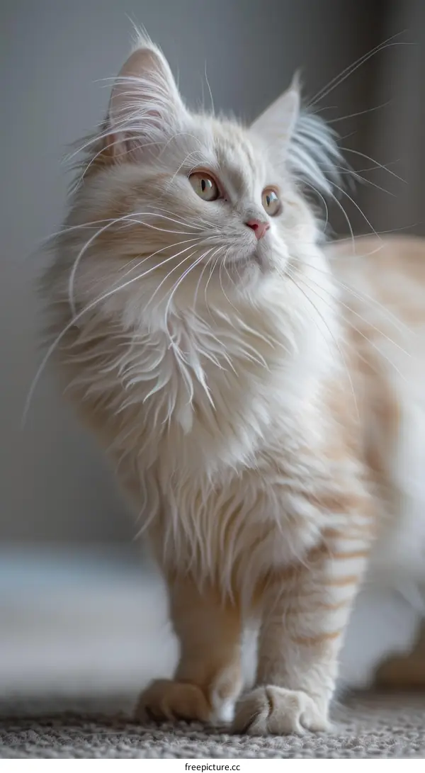 A Curious Ginger Cat Looking Up