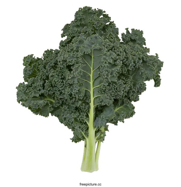 [Transparent Background PNG]Fresh Green Kale Leaves Isolated on White Background