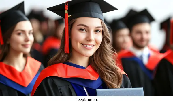 Graduation Ceremony for Students.  Proud Graduates