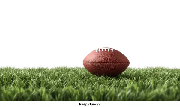 [Transparent Background PNG]American Football on a Green Field Illustration