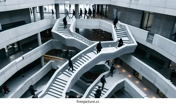 Modern Concrete Staircase Design in a Contemporary Building