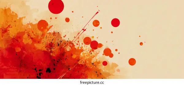 Abstract Artistic Splashes of Orange and Red Colors