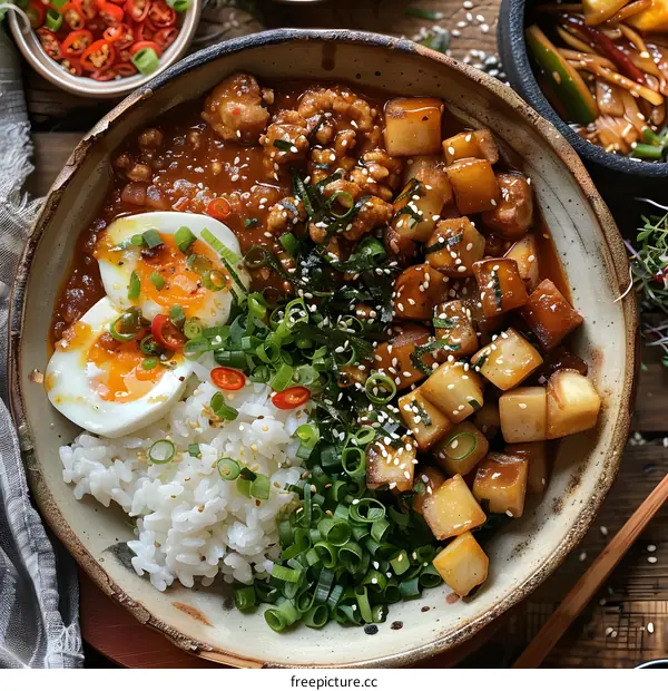 Delicious Spicy Pork and Potato Bowl