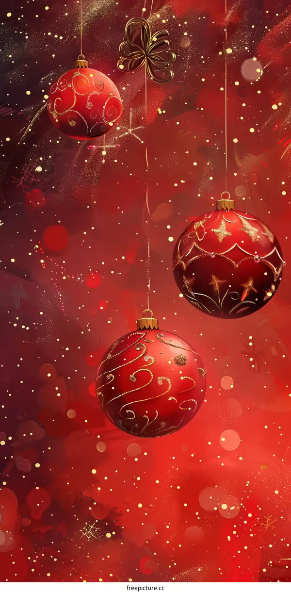 Red Christmas Ornament with Gold Snowflake Adornment