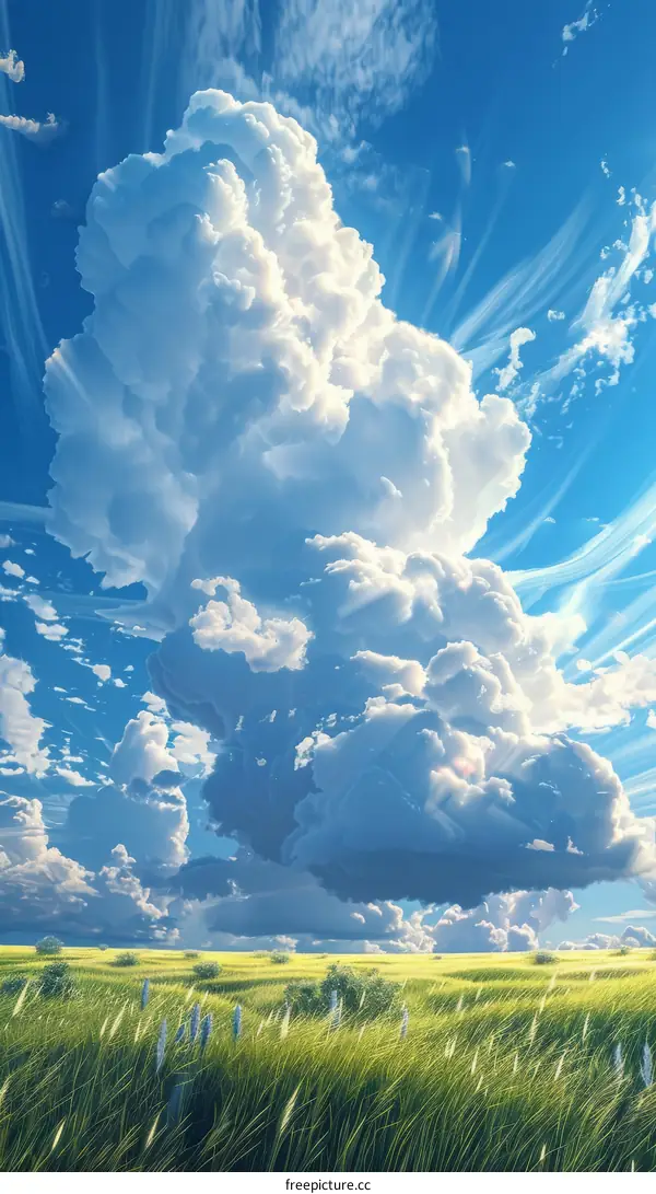 Majestic Prairie Scenery Under a Serene Blue Sky