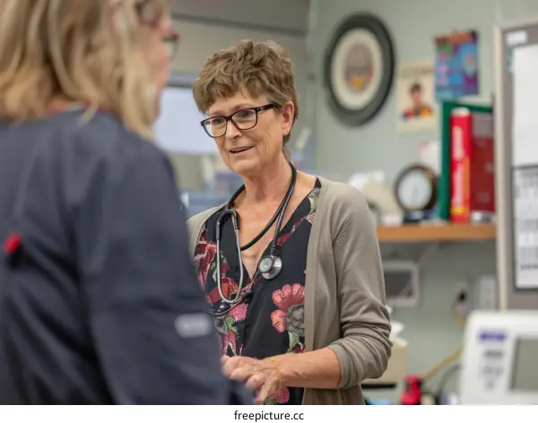 Healthcare professional wearing a stethoscope