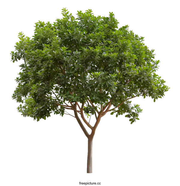[Transparent Background PNG]Isolated Tree with Green Leaves on White Background