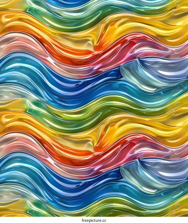Abstract Colorful Liquid Wave Pattern