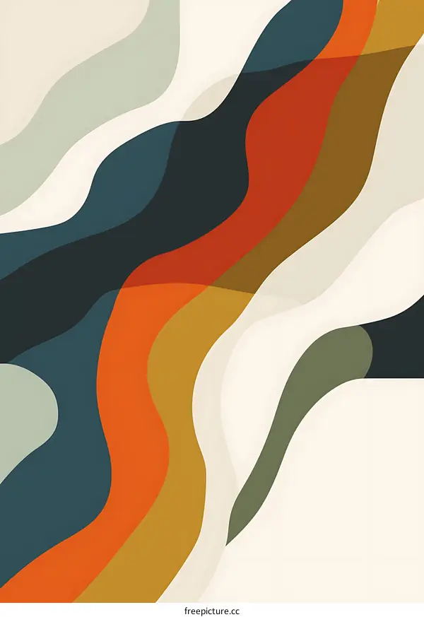 Abstract Art Background with Colorful Wavy Lines