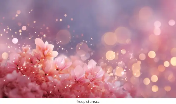 Pink Flowers in Soft Bokeh Background