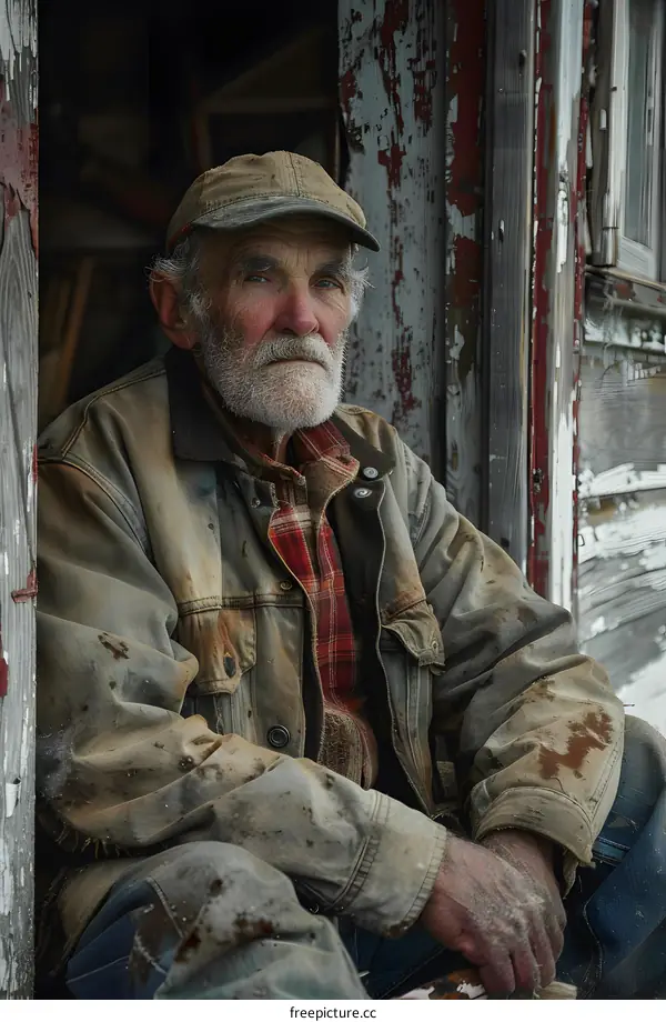 Portrait of an old man with a long white beard