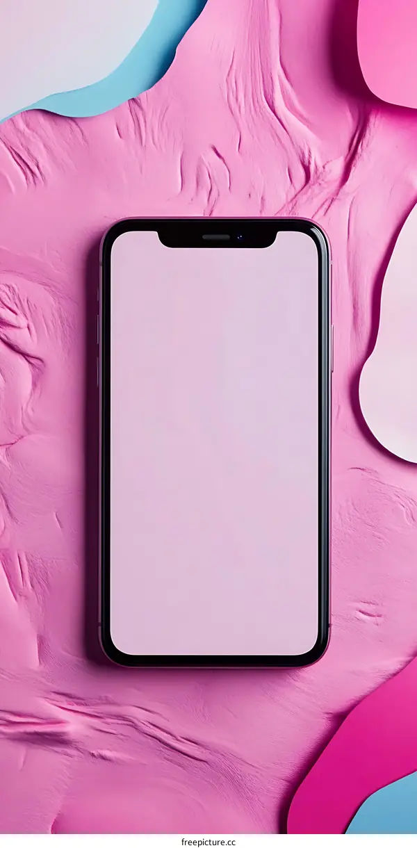 Pink Background with Phone Mockup