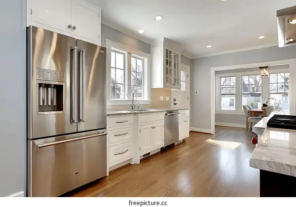 Modern Kitchen Interior Design with Stainless Steel Appliances