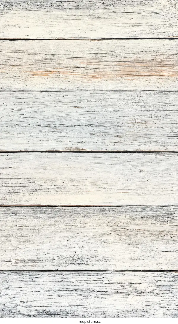 Vintage Whitewashed Wooden Planks Background