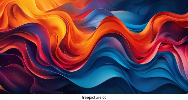 Abstract Colorful Flowing Shapes