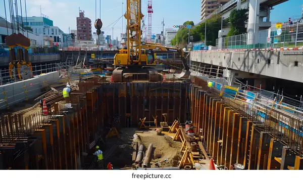 The construction site of the subway station