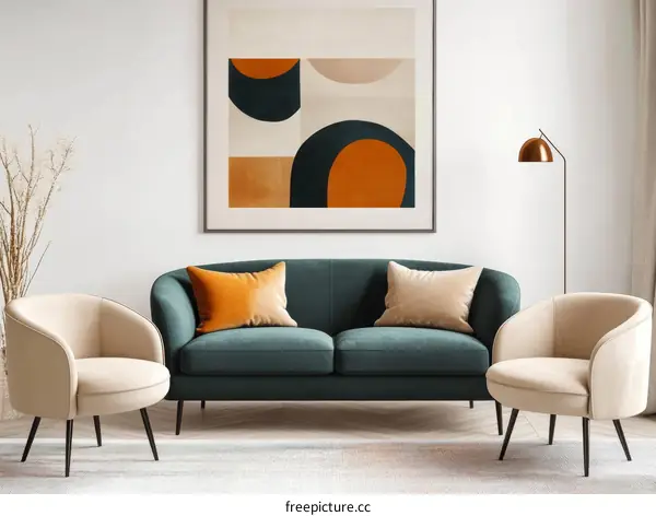 Modern Living Room with Abstract Art