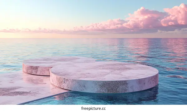 Pink Sunset Ocean Display Pod