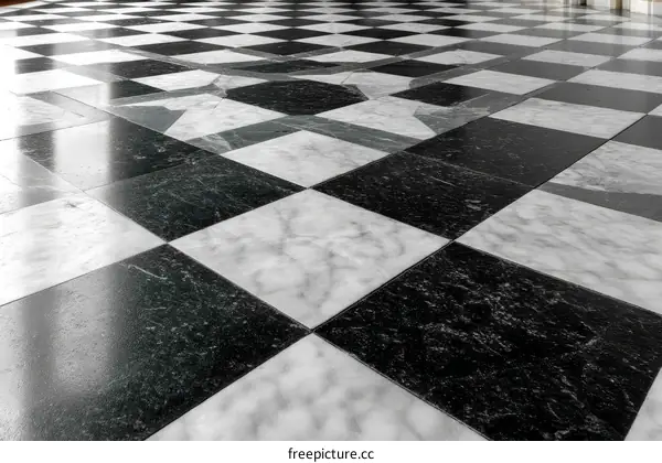 Elegant Checkered Marble Floor Pattern