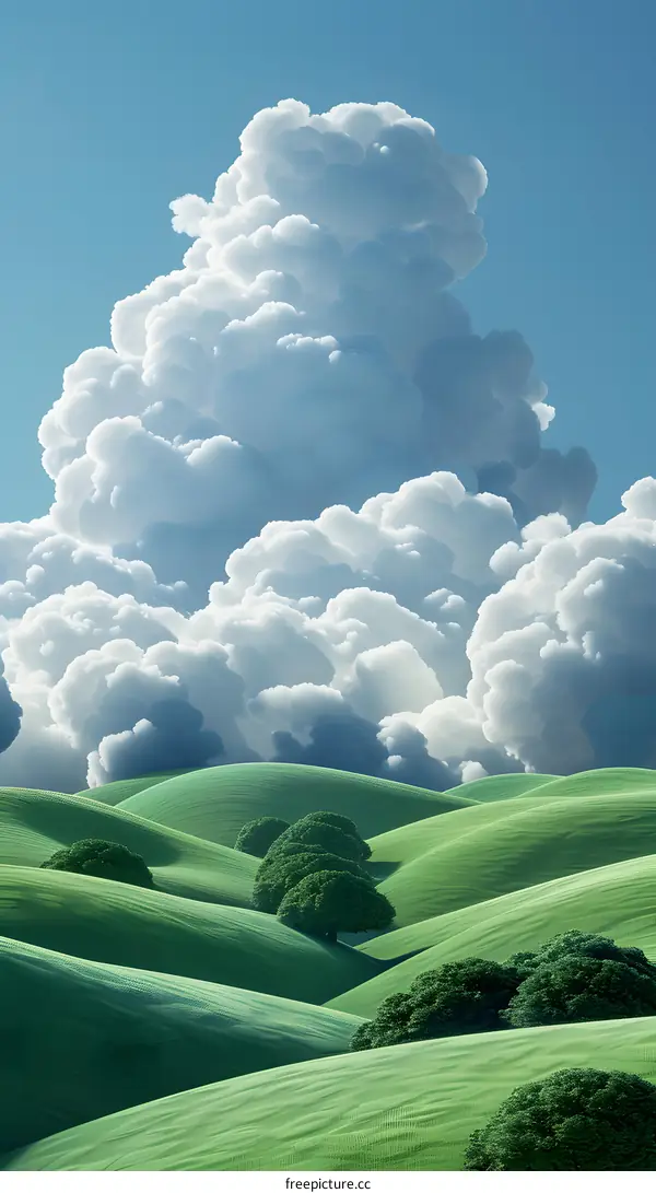 Green hills and blue sky