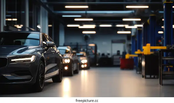 Modern Automotive Maintenance Facility Interior