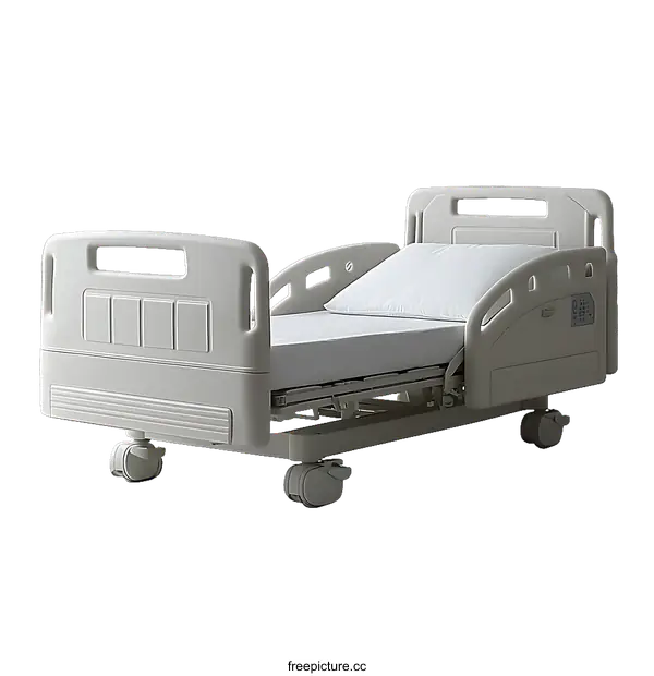 [Transparent Background PNG]Modern Hospital Bed with Adjustable Features