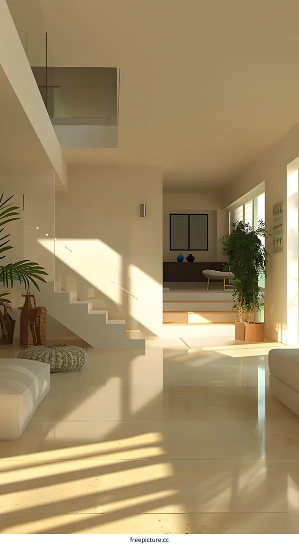 Stairway to the upper level of the house