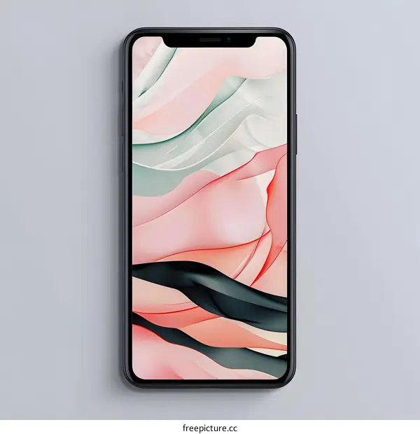 Abstract Phone Wallpaper with Pink and Green Colors