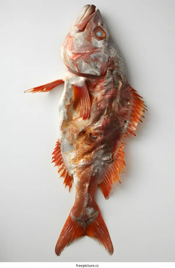 red fish on white background